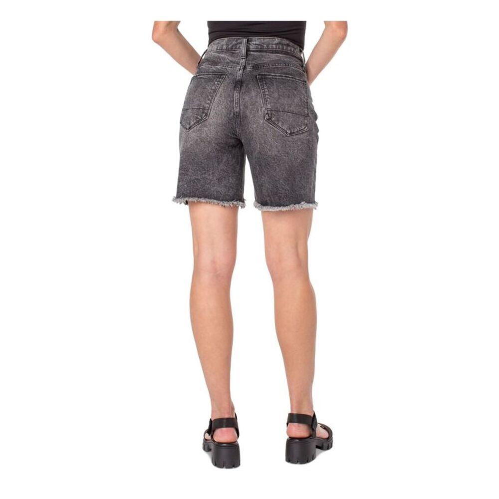 EARNEST SEWN NEW YORK Womens High Waist Shorts Gray Denim Button Fly Juniors 25 - Picture 2 of 4